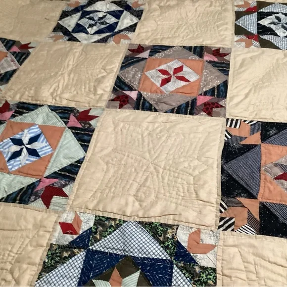 Cream Geometric Quilt Timeless Design Bedding